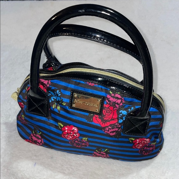 Betsey Johnson Black and Blue Floral Women's Bag - Picture 2 of 11